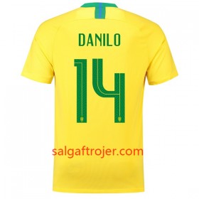 Brasilien Fodboldtrøjer Danilo 14 Hjemmebanesæt VM 2018